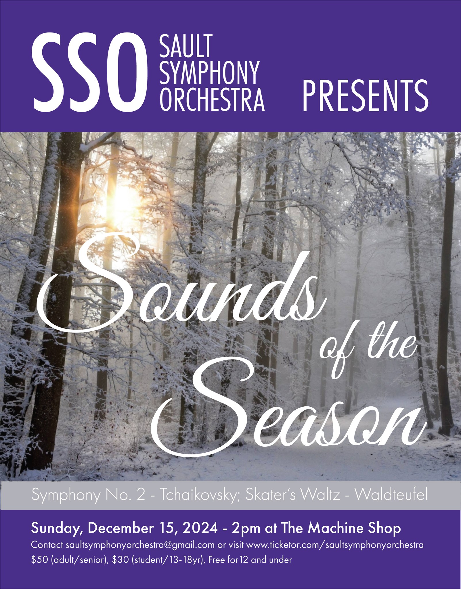 Poster for Sounds of the Season - Sault Symphony Orchestra