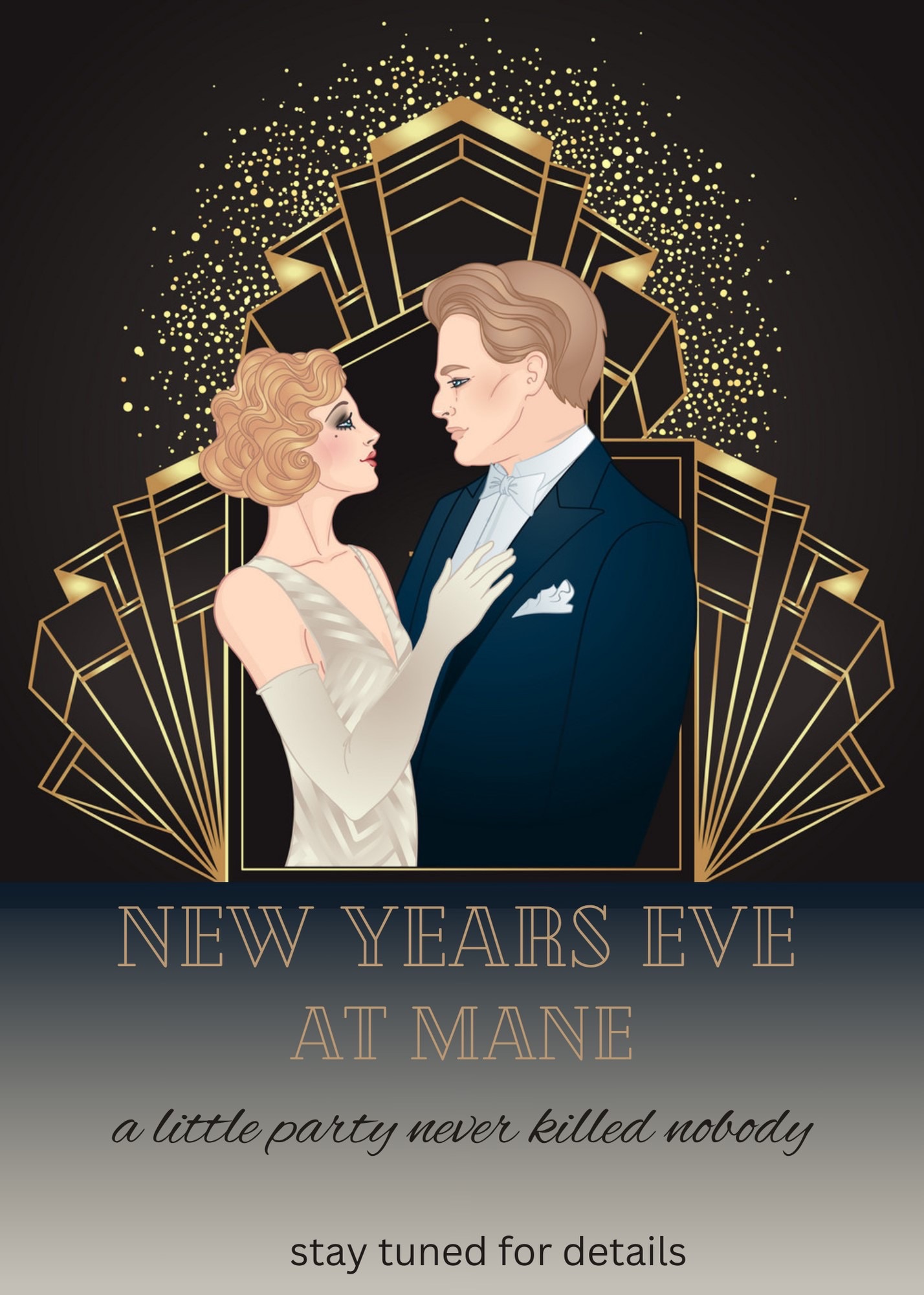 Poster for Mane St Cafe's New Year's Eve Party