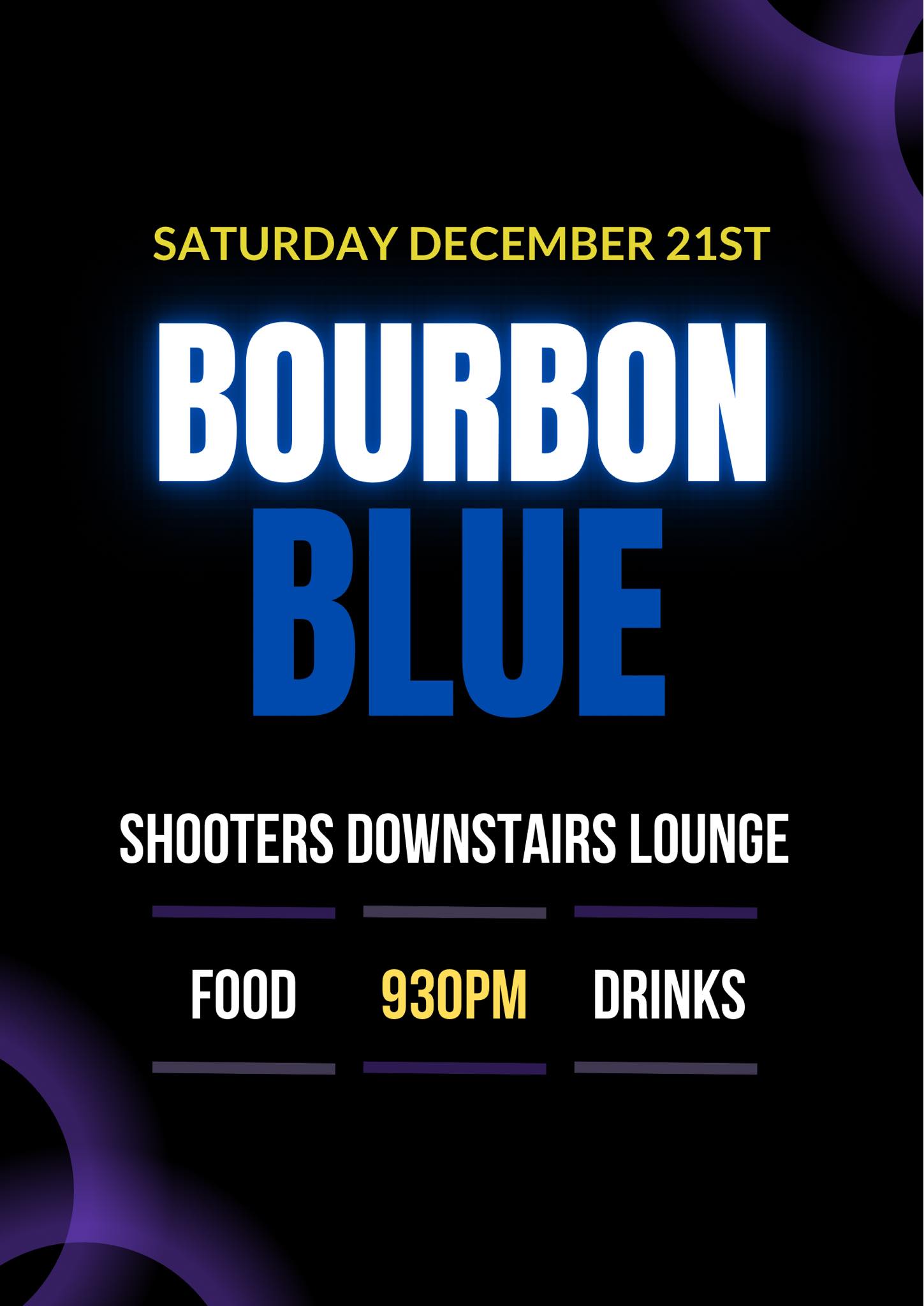 Poster for Bourbon Blue Christmas Party