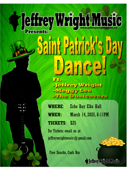 Poster for St Patricks day dance